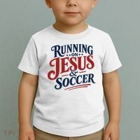 Running On Jesus And Soccer Toddler T-Shirt thumb 2
