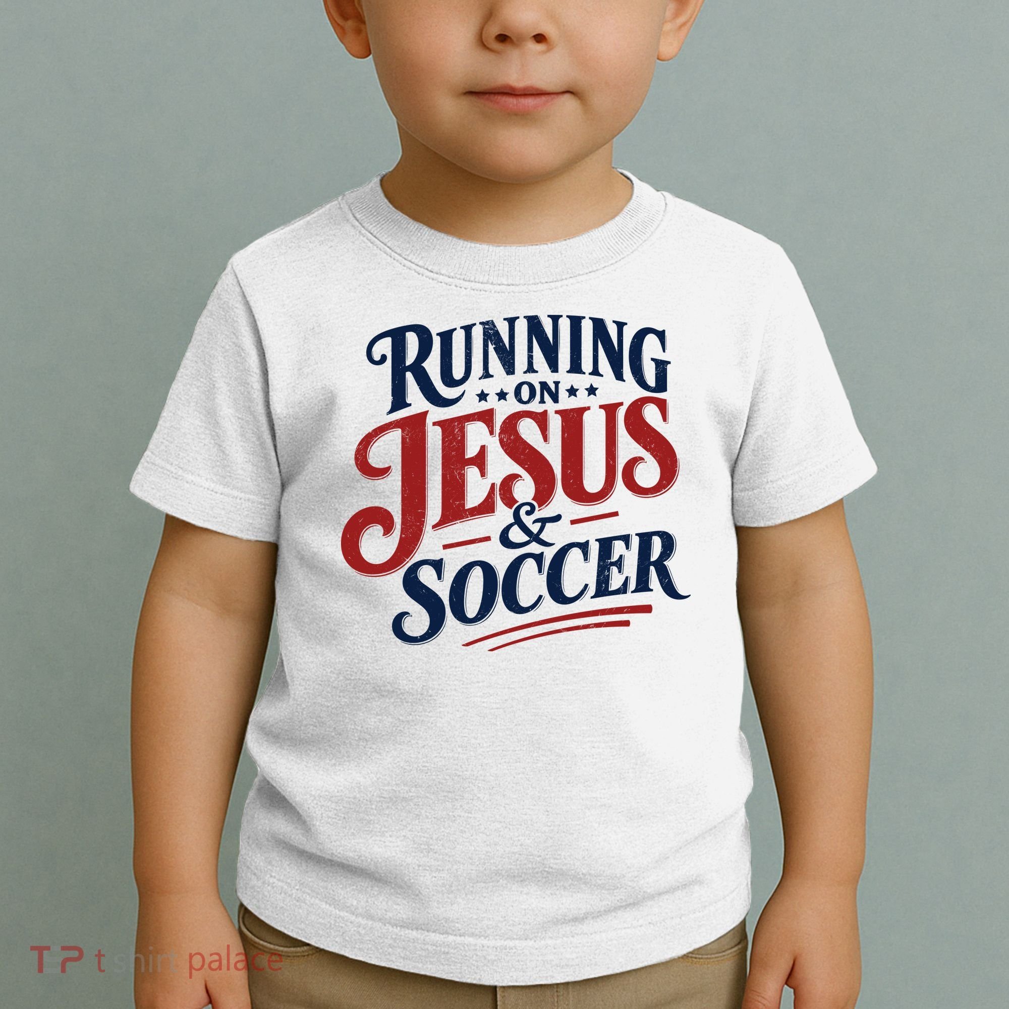 Running On Jesus And Soccer Toddler T-Shirt