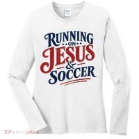 Running On Jesus And Soccer Women's Long Sleeve Shirt thumb 0