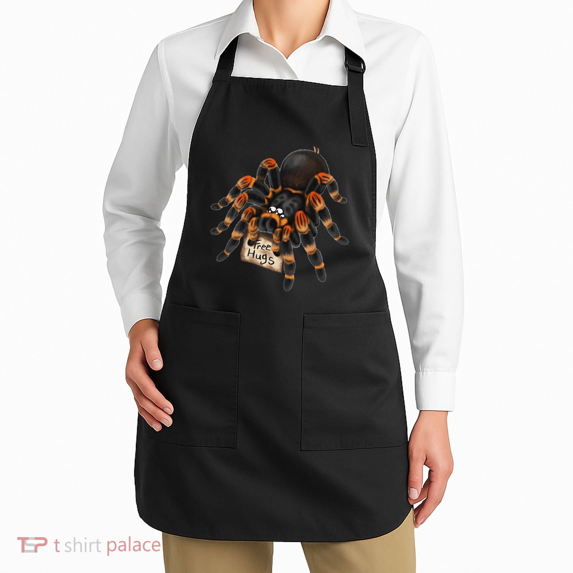 Red Orange Knee Tarantula Spider Hugs Apron