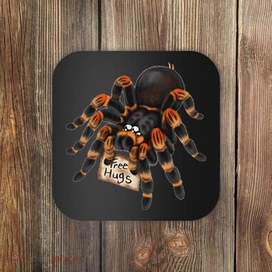 Red Orange Knee Tarantula Spider Hugs Coaster