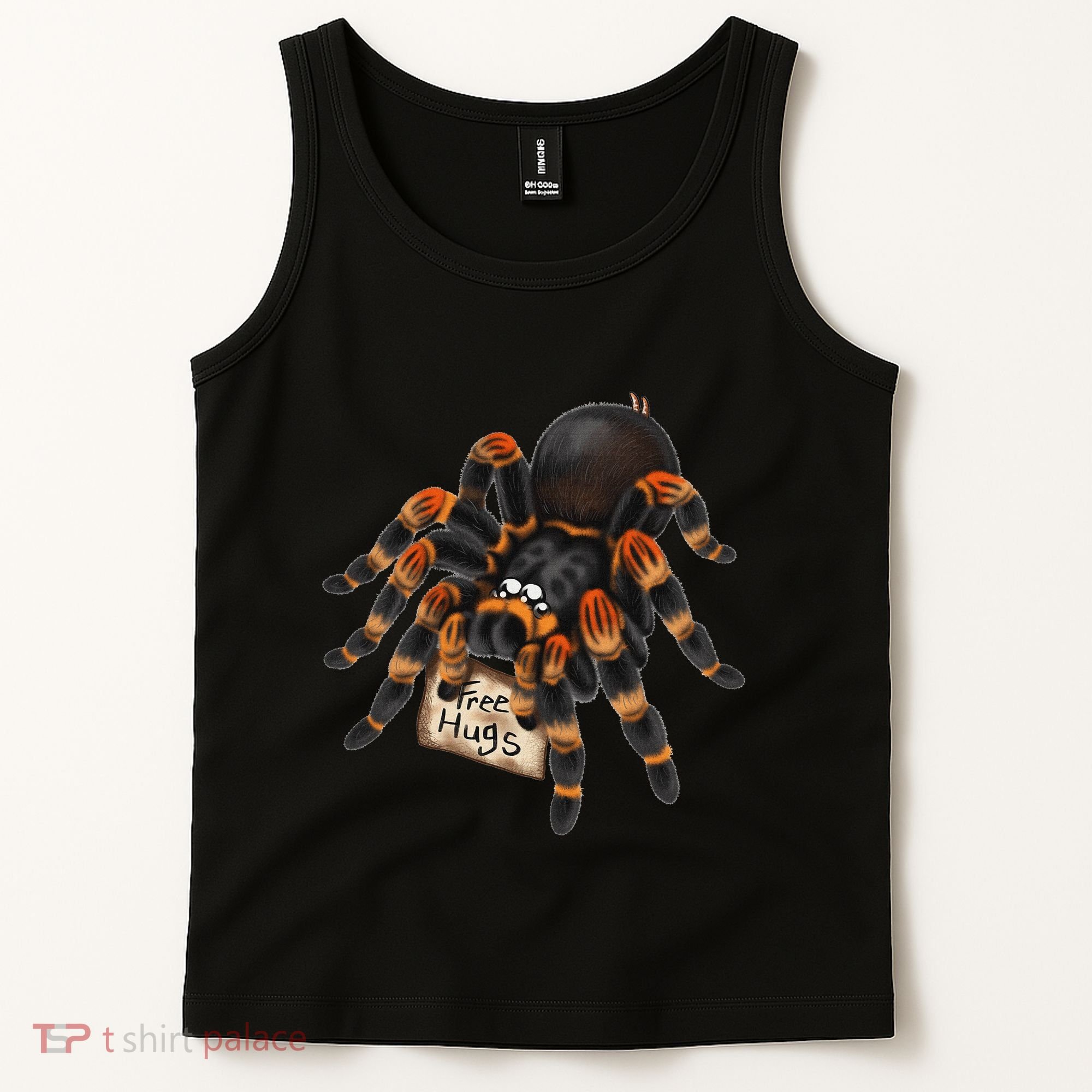 Red Orange Knee Tarantula Spider Hugs Tank Top