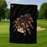 Red Orange Knee Tarantula Spider Hugs Golf Towel thumb 1