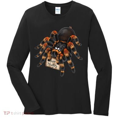 Red Orange Knee Tarantula Spider Hugs Women's Long Sleeve Shirt