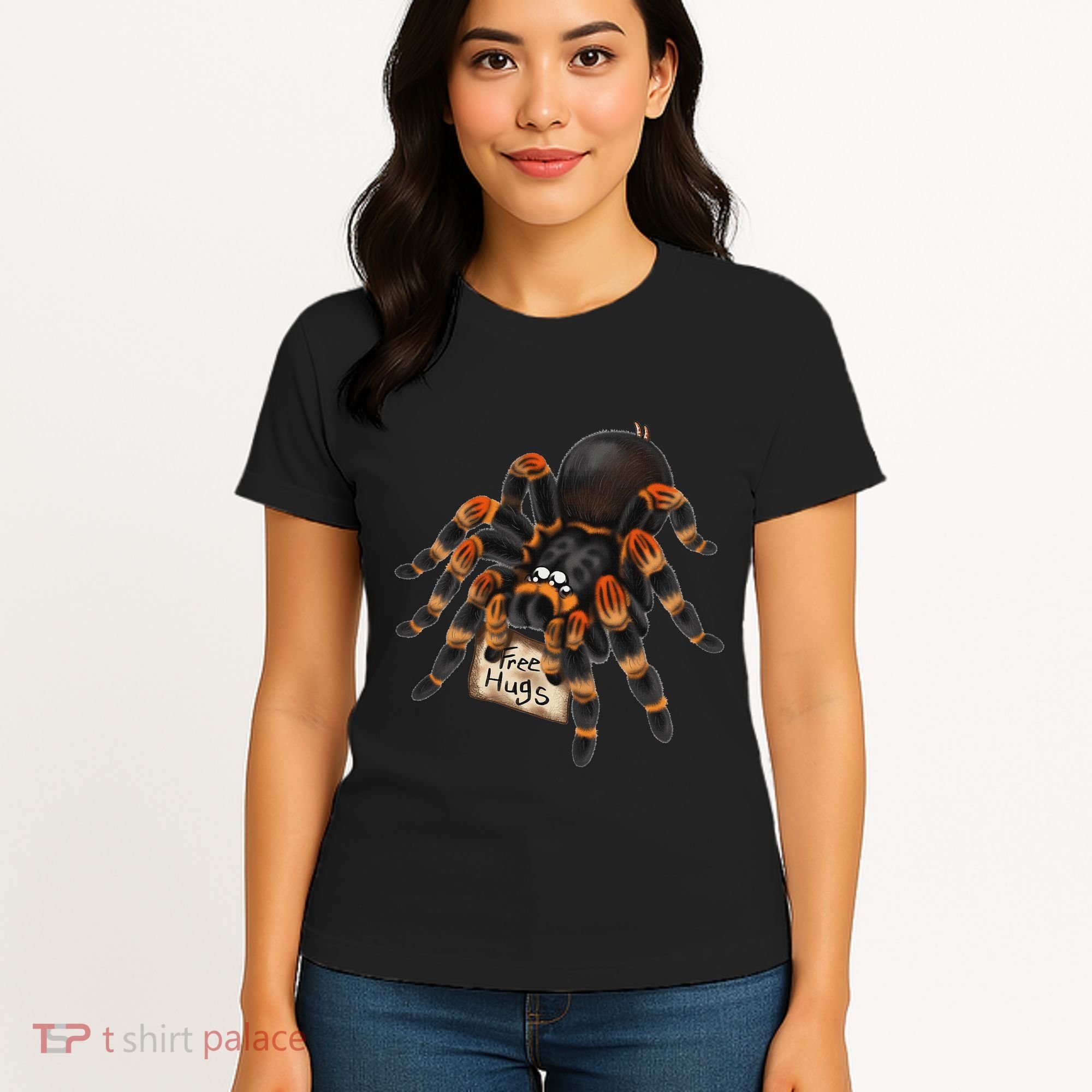 Red Orange Knee Tarantula Spider Hugs Women's T-Shirt