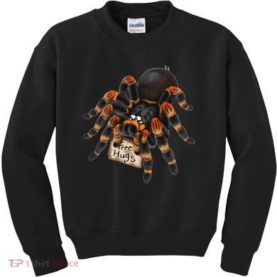 Red Orange Knee Tarantula Spider Hugs Kids Sweatshirt