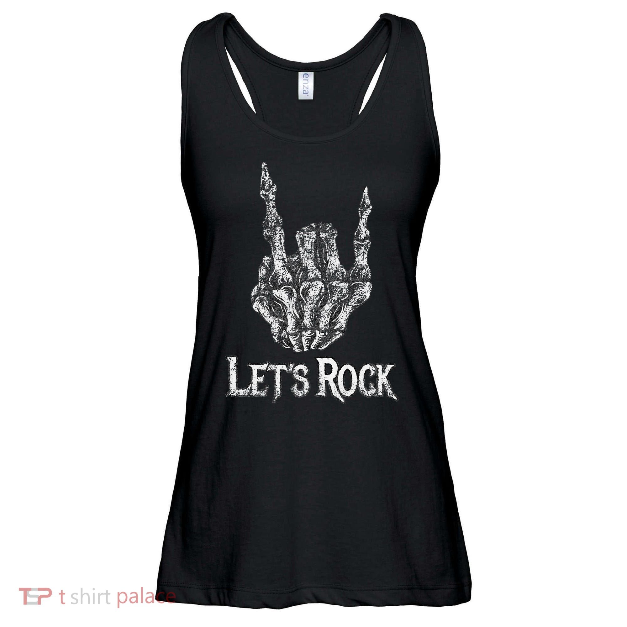 Rock On Lets Rock Concert Band Ladies Essential Flowy Tank
