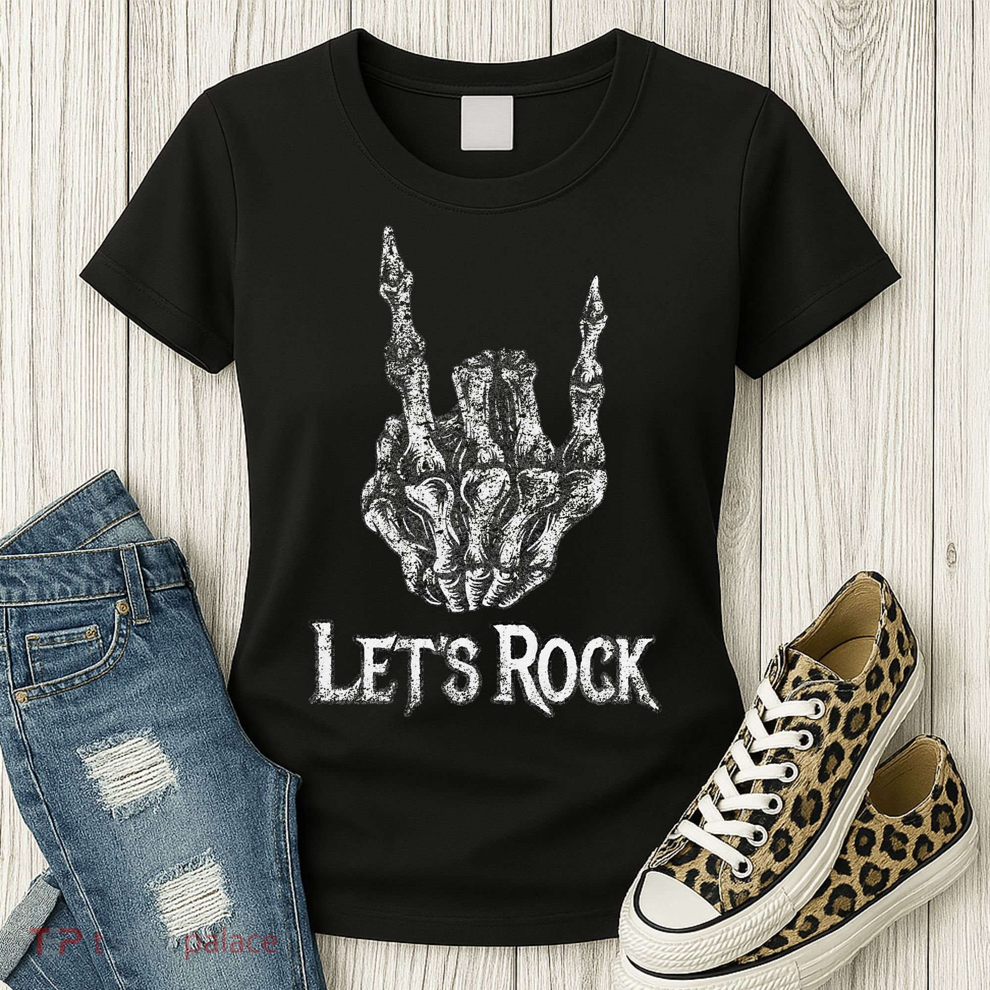 Rock On Lets Rock Concert Band Women's T-Shirt