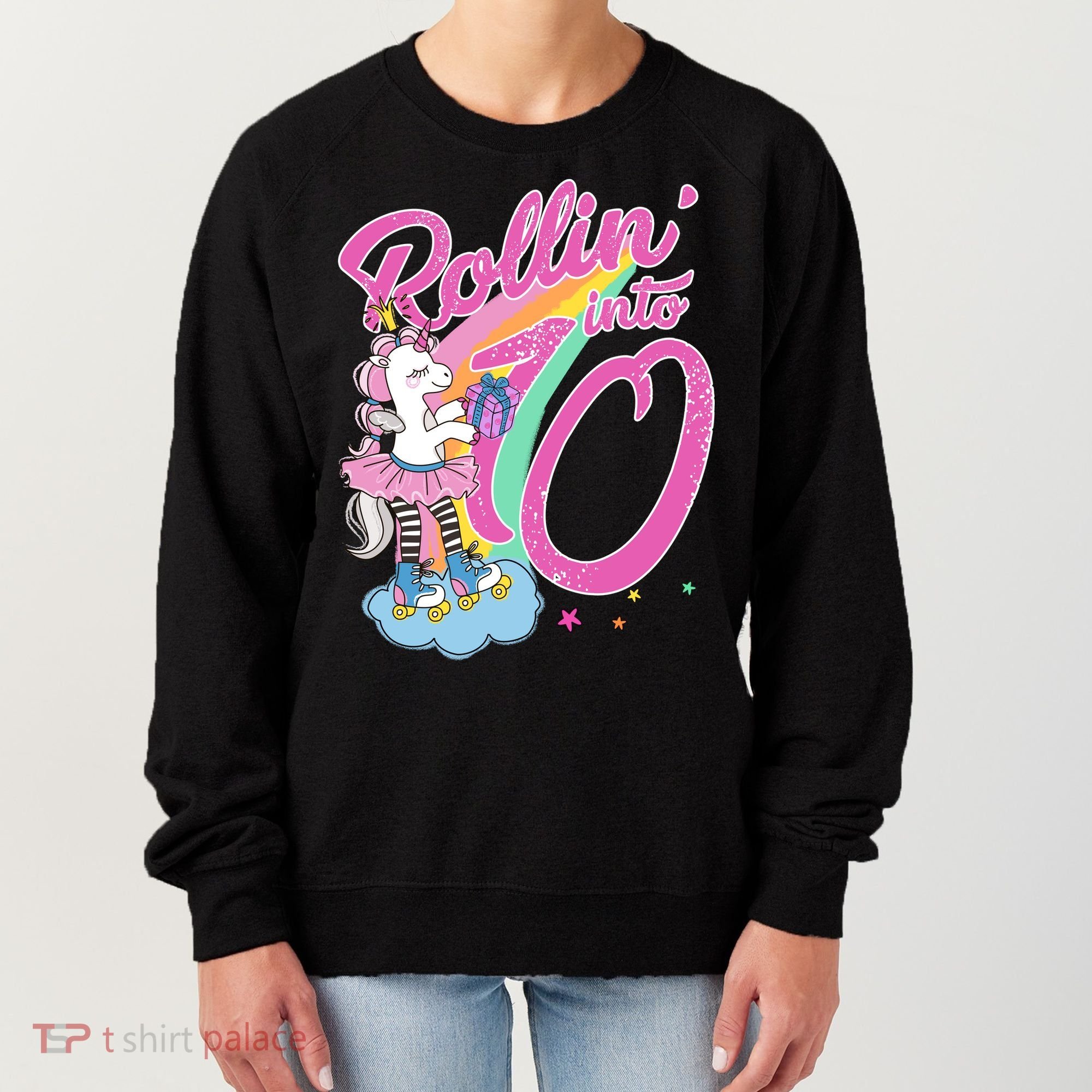 Rollin' Into 10 Skating Unicorn Birthday Women's Sweatshirt