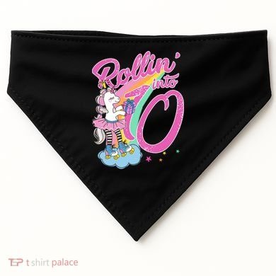 Rollin' Into 10 Skating Unicorn Birthday USA-Made Doggie Bandana