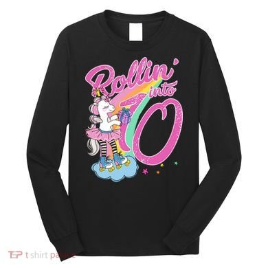 Rollin' Into 10 Skating Unicorn Birthday Long Sleeve Shirt