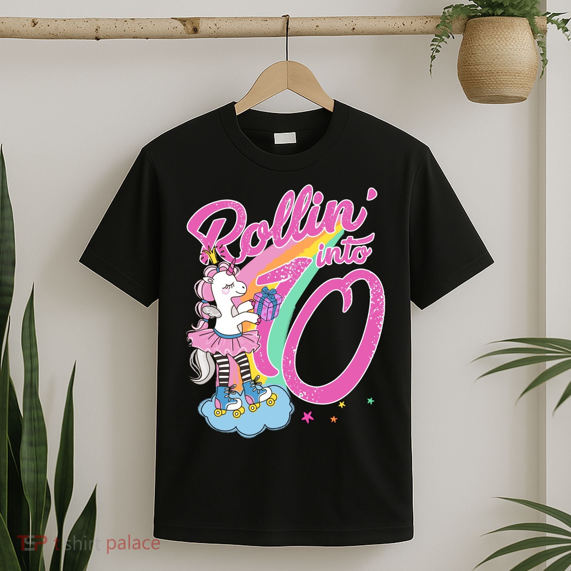Rollin' Into 10 Skating Unicorn Birthday T-Shirt