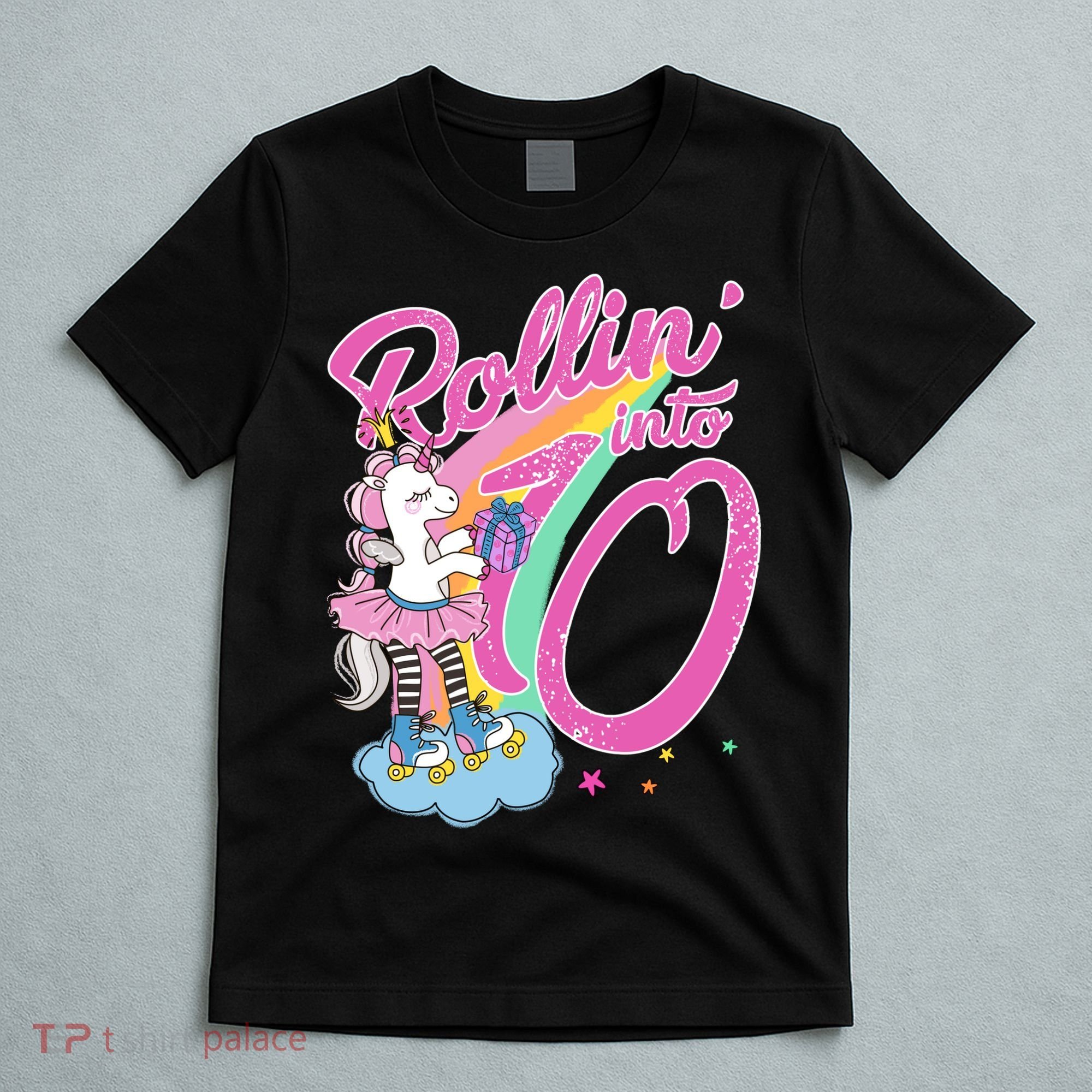 Rollin' Into 10 Skating Unicorn Birthday T-Shirt
