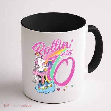Rollin' Into 10 Skating Unicorn Birthday Coffee Mug back