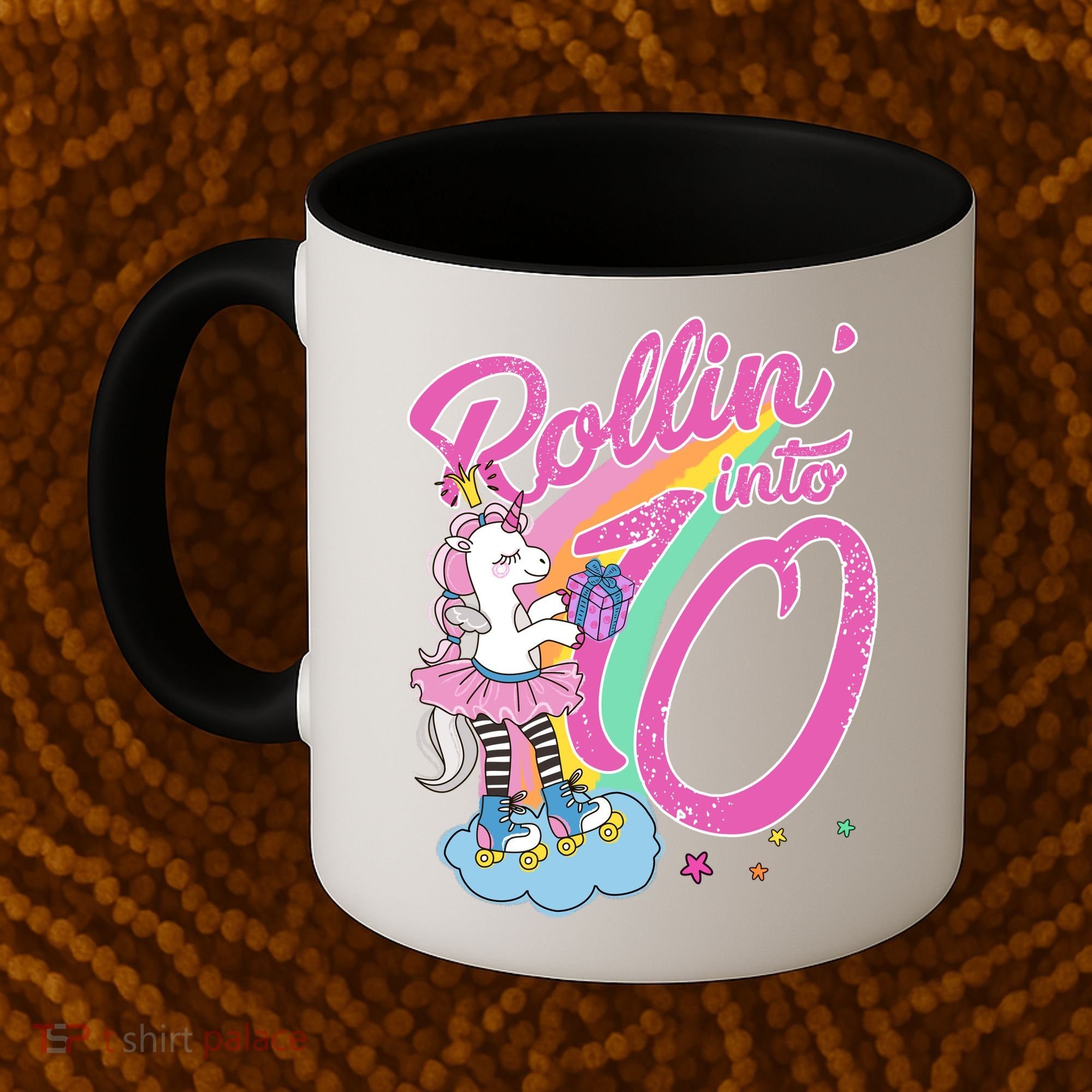 Rollin' Into 10 Skating Unicorn Birthday Coffee Mug