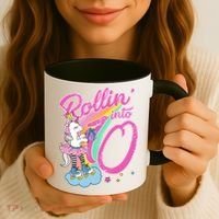 Rollin' Into 10 Skating Unicorn Birthday Coffee Mug thumb 3