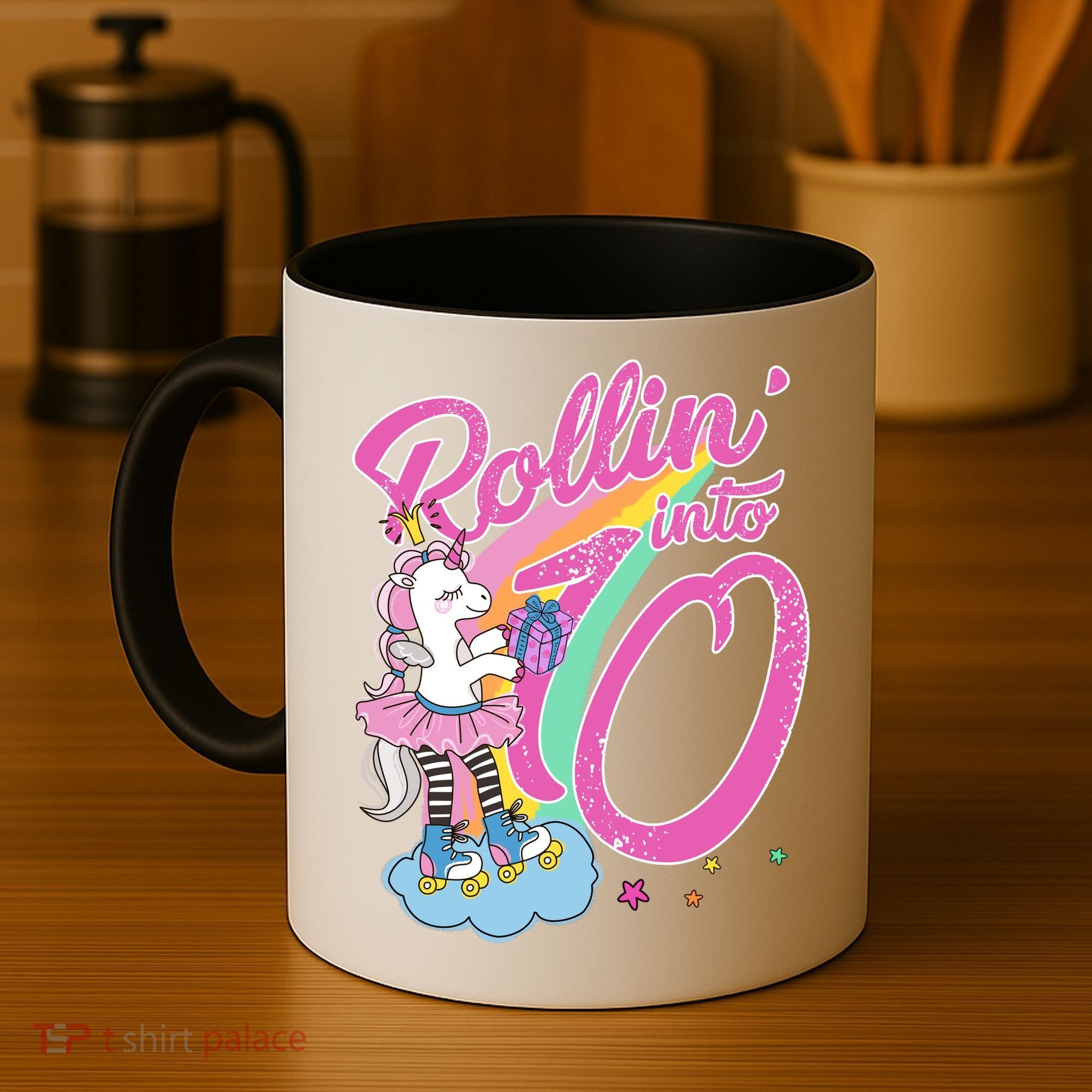 Rollin' Into 10 Skating Unicorn Birthday Coffee Mug
