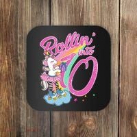 Rollin' Into 10 Skating Unicorn Birthday Coaster thumb 0
