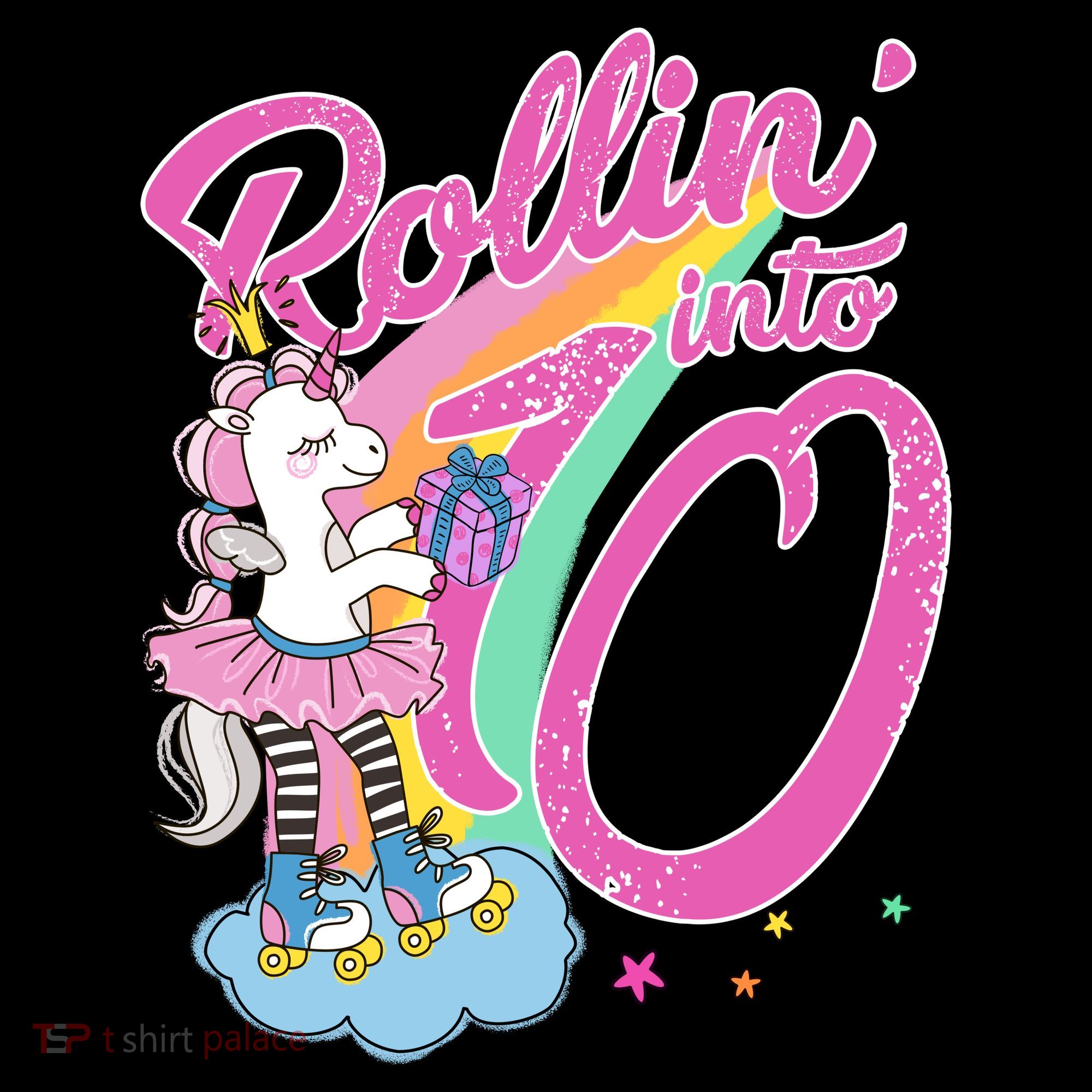 Rollin' Into 10 Skating Unicorn Birthday Women's Hoodie