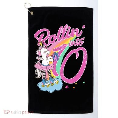 Rollin' Into 10 Skating Unicorn Birthday Golf Towel