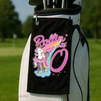 Rollin' Into 10 Skating Unicorn Birthday Golf Towel thumb 2
