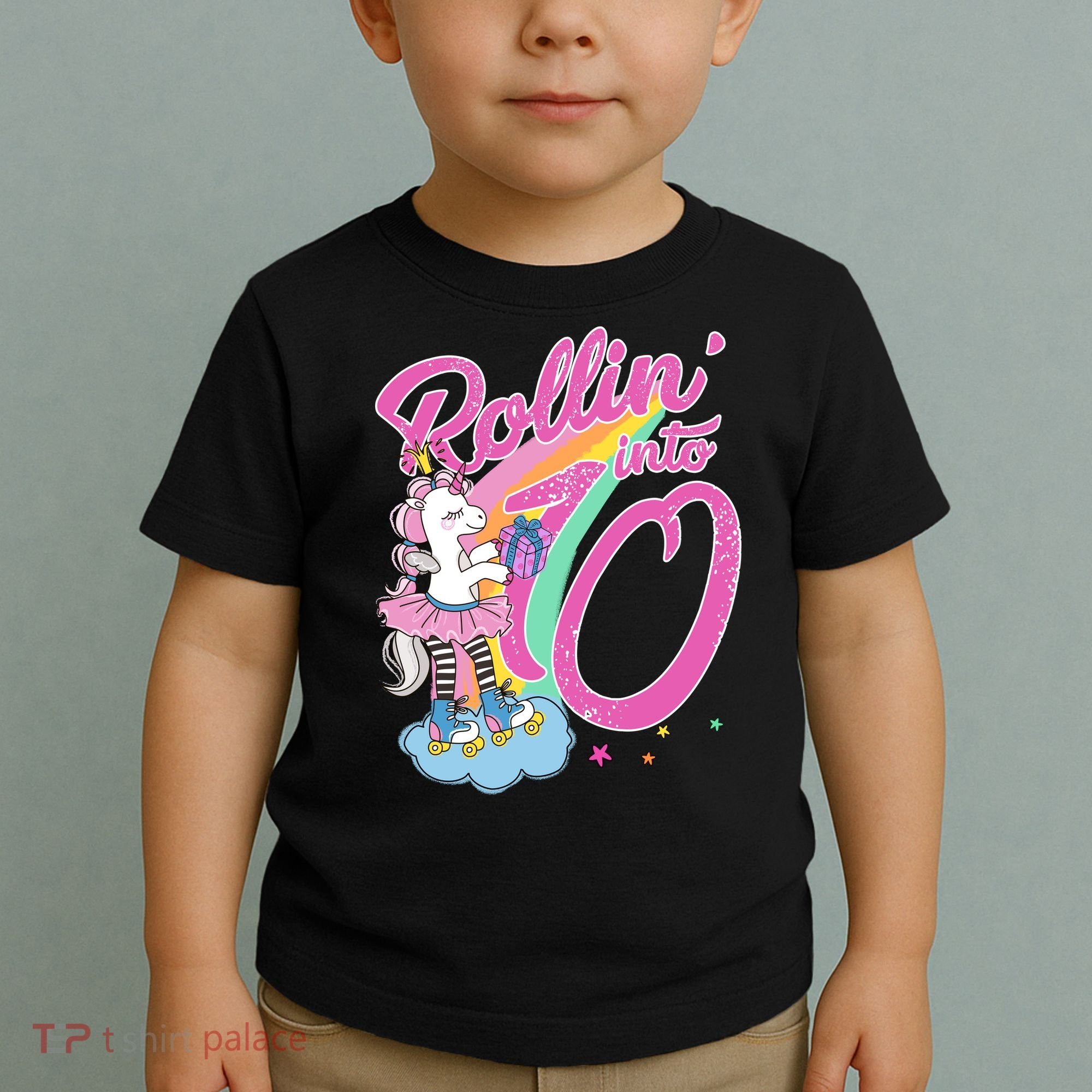 Rollin' Into 10 Skating Unicorn Birthday Toddler T-Shirt