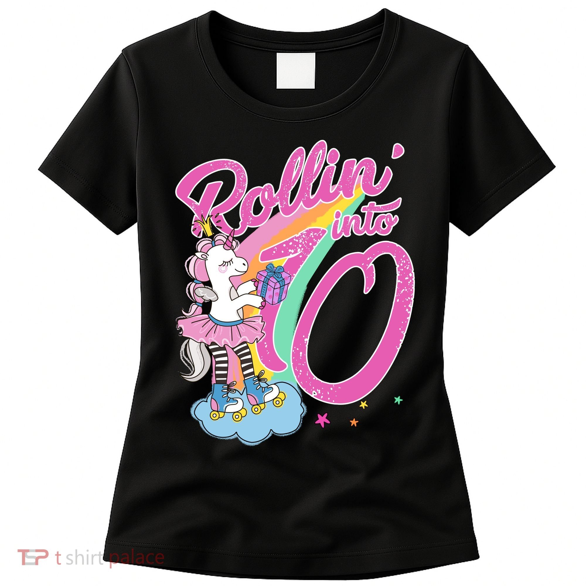Rollin' Into 10 Skating Unicorn Birthday Women's T-Shirt