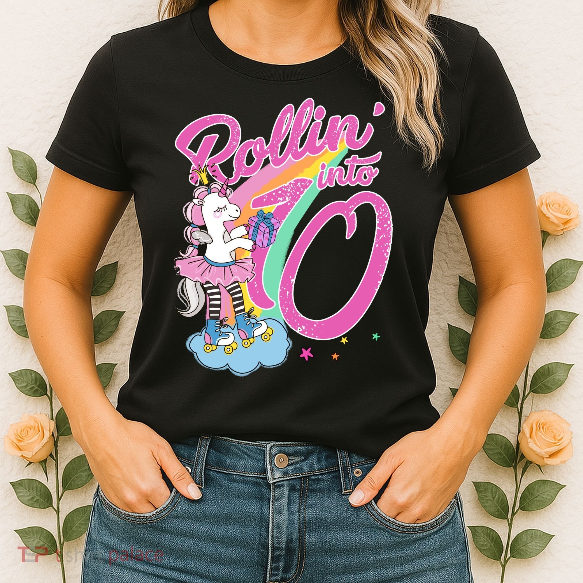 Rollin' Into 10 Skating Unicorn Birthday Women's T-Shirt