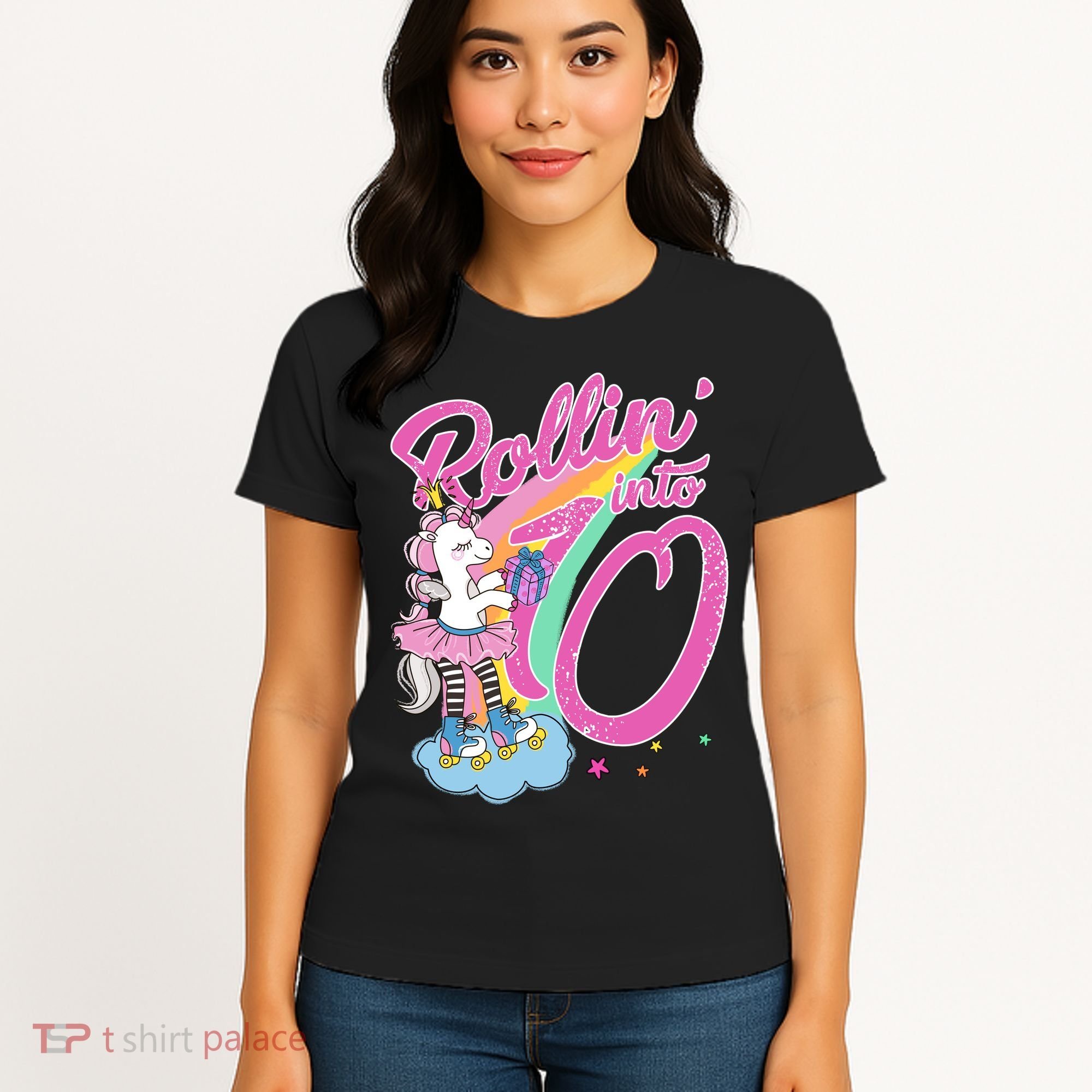 Rollin' Into 10 Skating Unicorn Birthday Women's T-Shirt