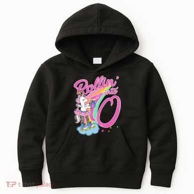 Rollin' Into 10 Skating Unicorn Birthday Kids Hoodie