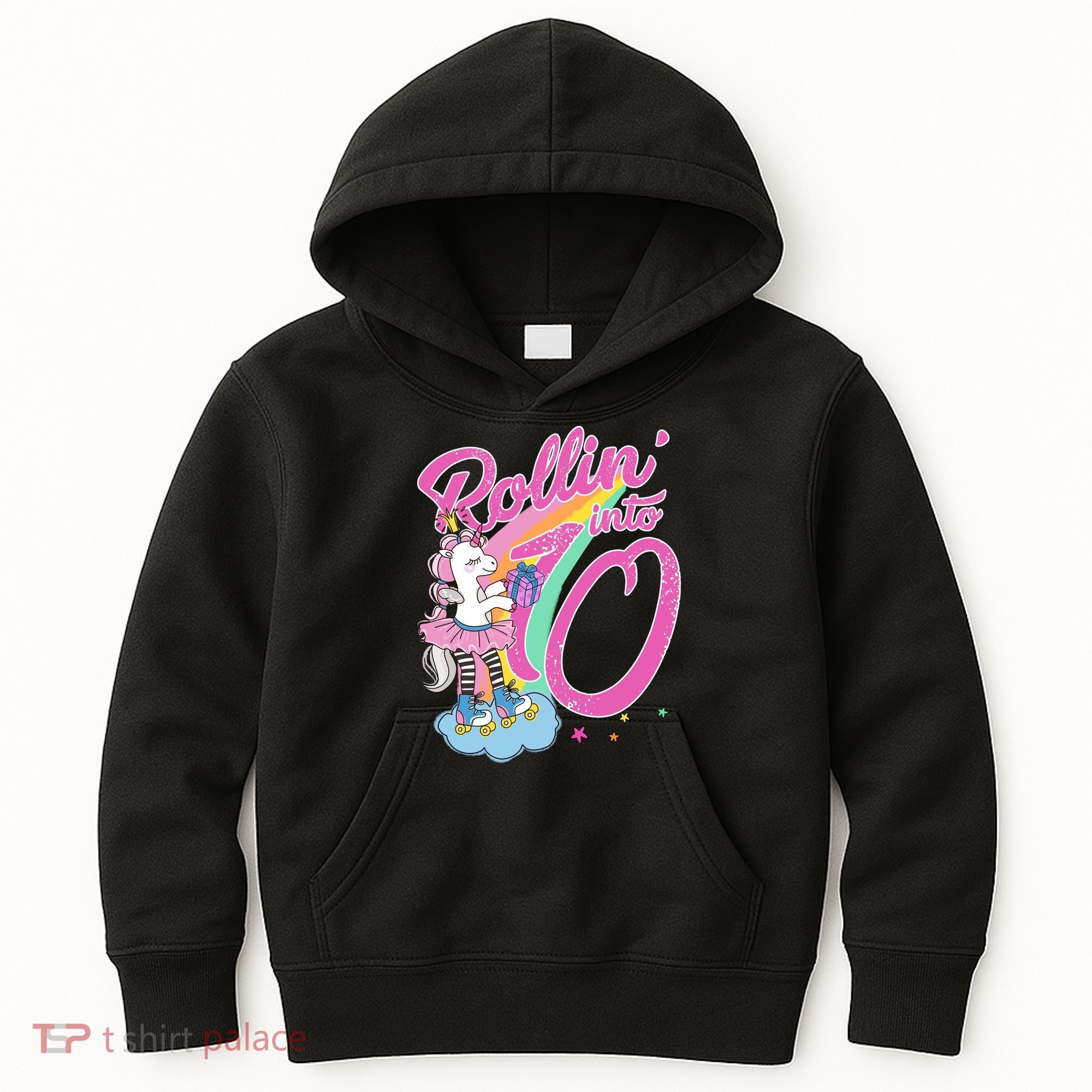 Rollin' Into 10 Skating Unicorn Birthday Kids Hoodie