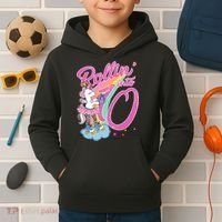 Rollin' Into 10 Skating Unicorn Birthday Kids Hoodie thumb 2