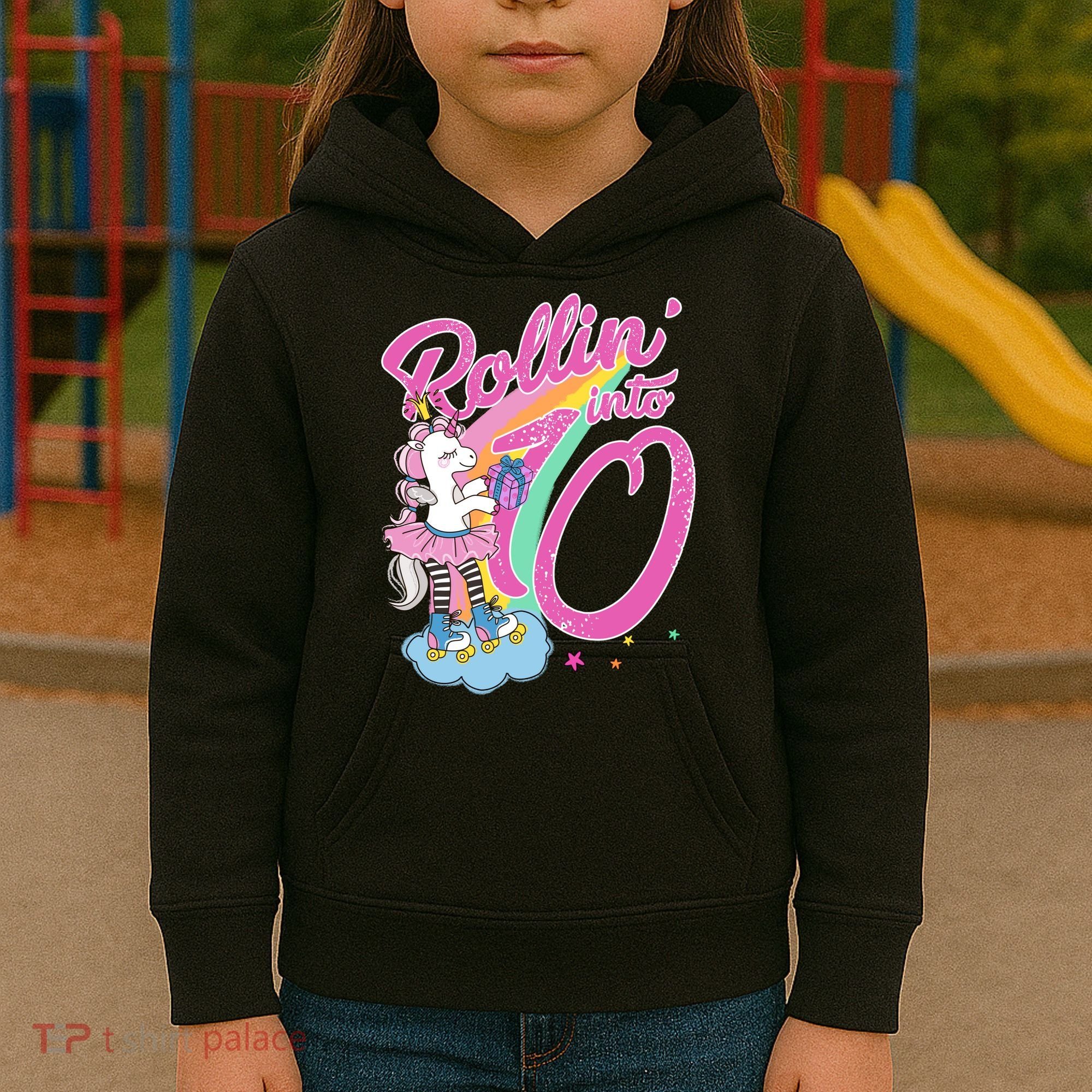 Rollin' Into 10 Skating Unicorn Birthday Kids Hoodie