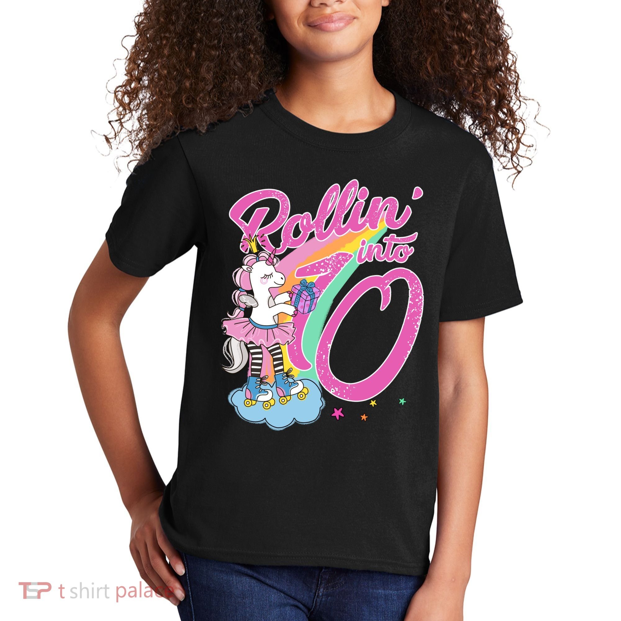 Rollin' Into 10 Skating Unicorn Birthday Kids T-Shirt