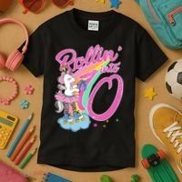 Rollin' Into 10 Skating Unicorn Birthday Kids T-Shirt thumb 3