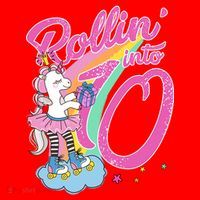 Rollin' Into 10 Skating Unicorn Birthday Santa Hat thumb 1