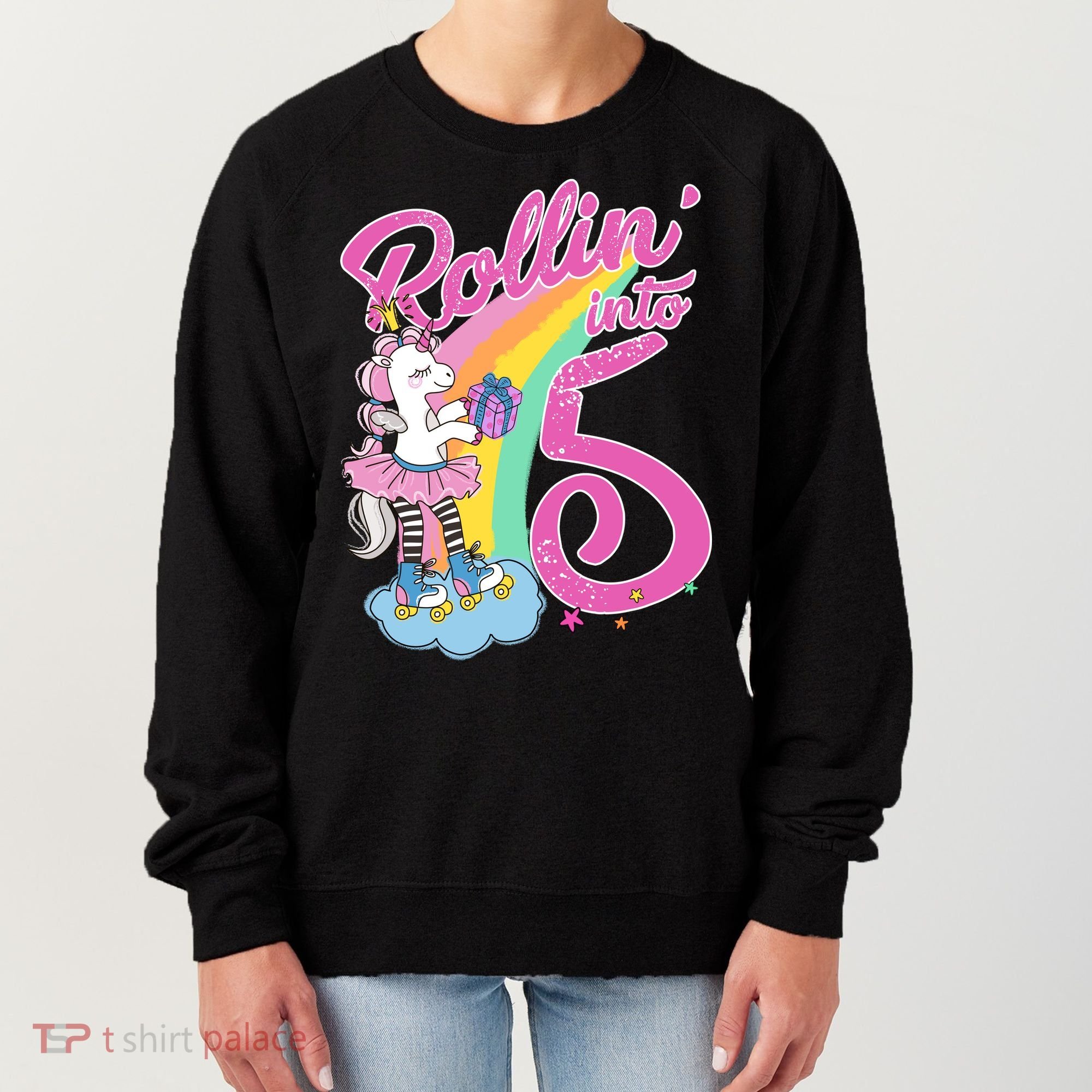 Rollin' Into 5 Skating Unicorn  Women's Sweatshirt