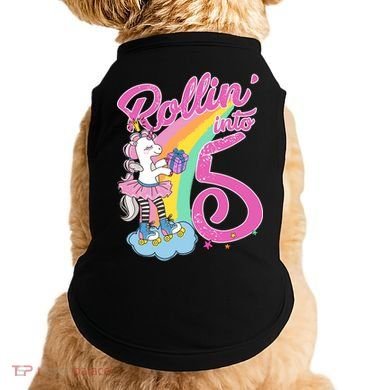 Rollin' Into 5 Skating Unicorn  Doggie Tank