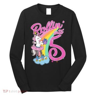 Rollin' Into 5 Skating Unicorn  Long Sleeve Shirt