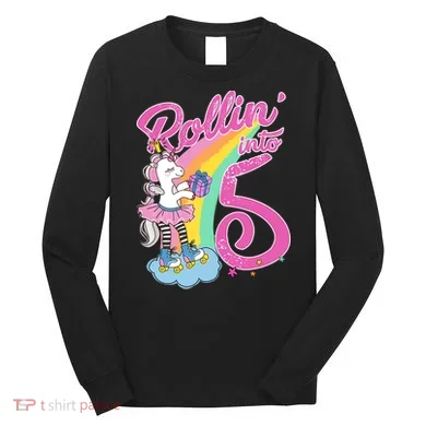 Rollin' Into 5 Skating Unicorn Long Sleeve Shirt