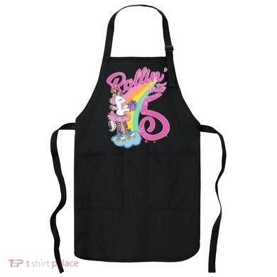 Rollin' Into 5 Skating Unicorn  Apron