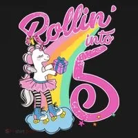 Rollin' Into 5 Skating Unicorn  Bucket Hat thumb 4