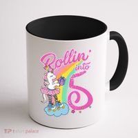 Rollin' Into 5 Skating Unicorn  Coffee Mug thumb 1