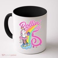 Rollin' Into 5 Skating Unicorn  Coffee Mug thumb 0