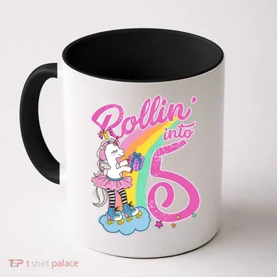Rollin' Into 5 Skating Unicorn  Coffee Mug