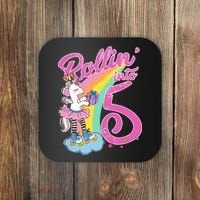 Rollin' Into 5 Skating Unicorn  Coaster thumb 0