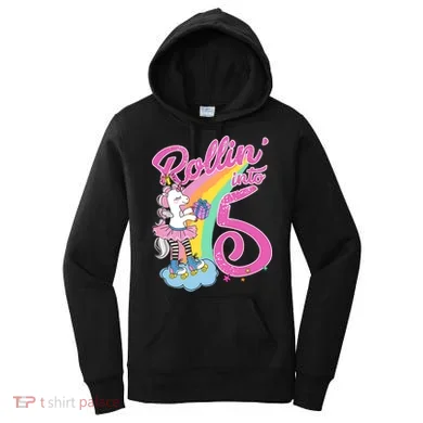 Rollin' Into 5 Skating Unicorn  Women's Hoodie