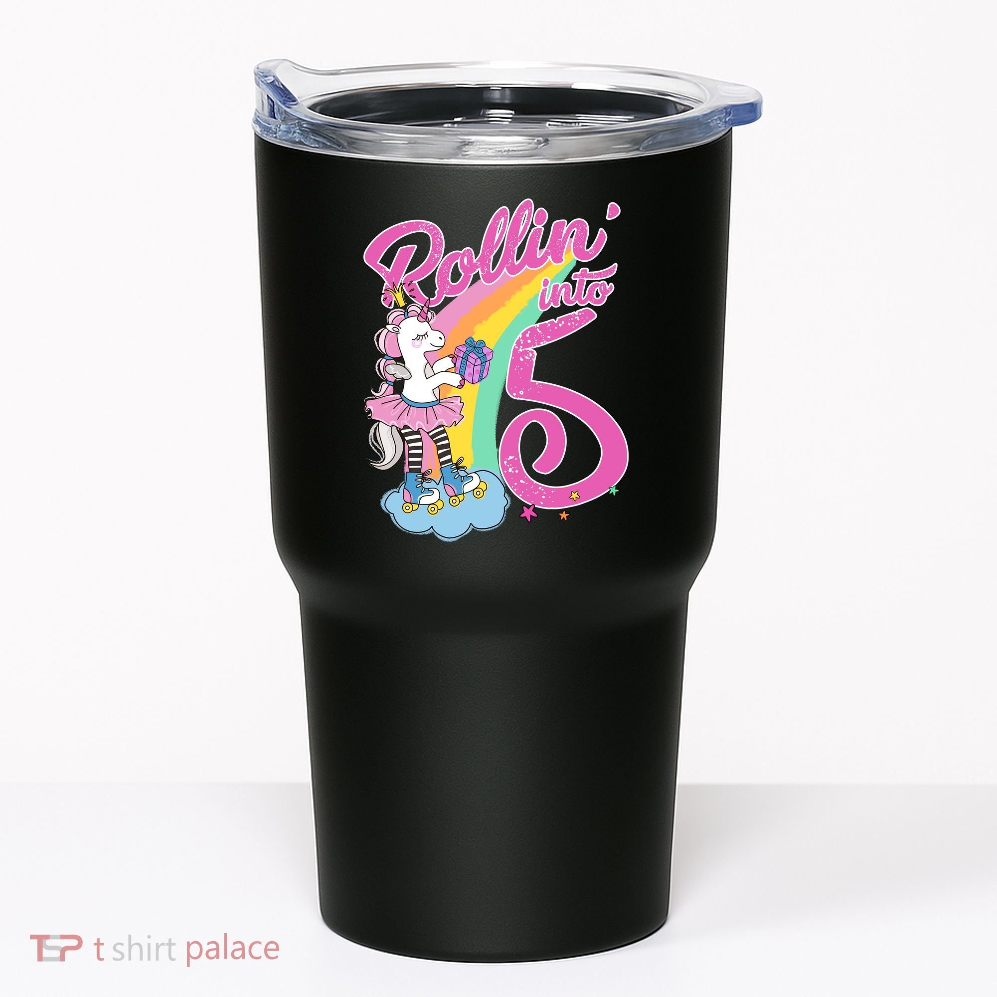 Rollin' Into 5 Skating Unicorn  Tumbler
