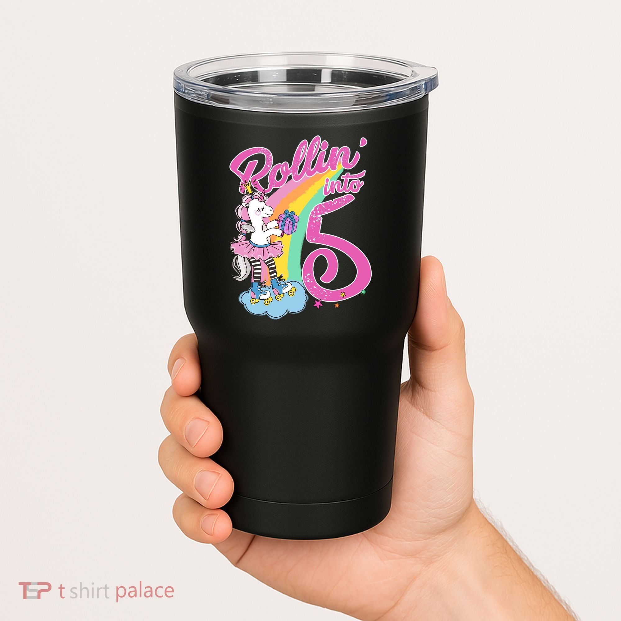 Rollin' Into 5 Skating Unicorn  Tumbler