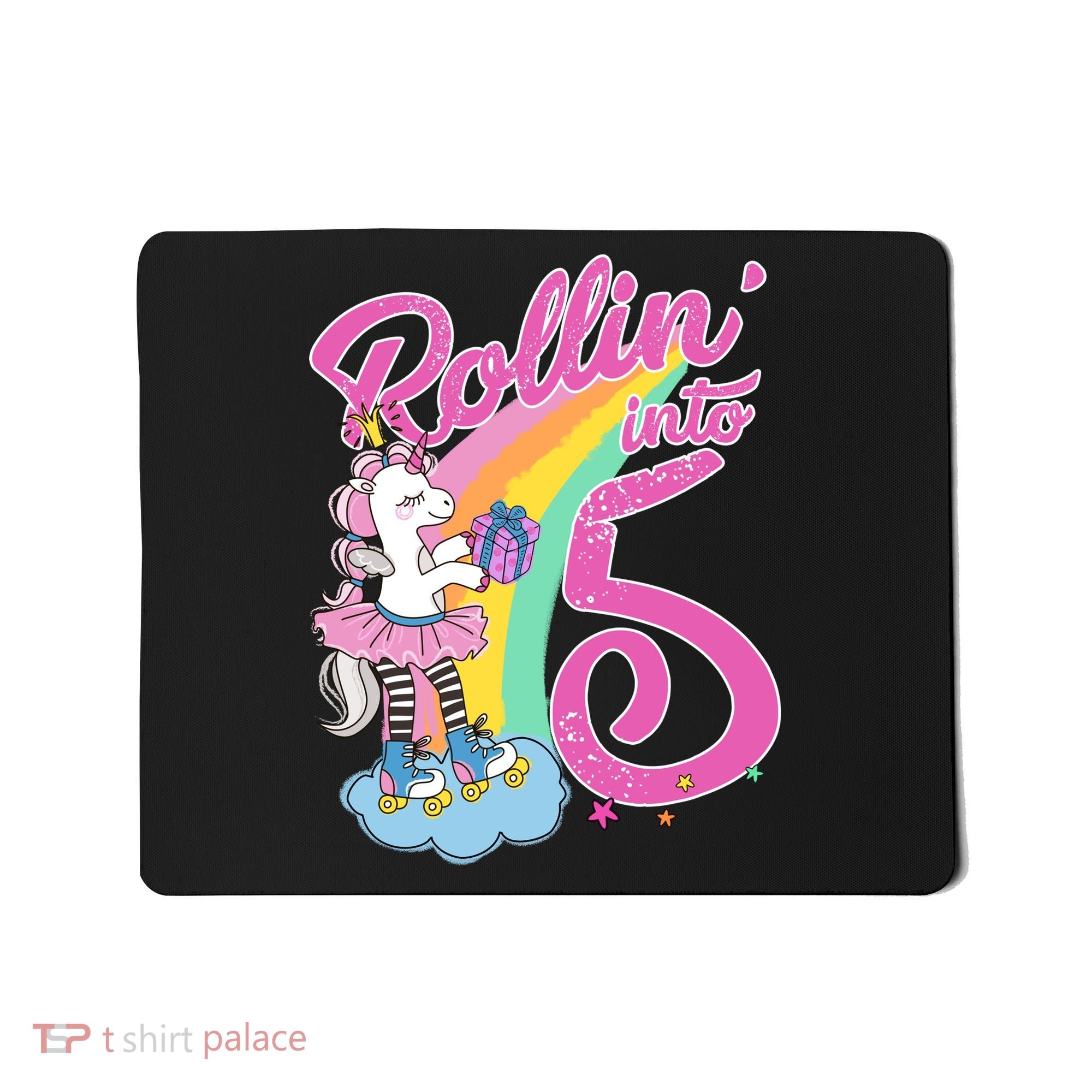 Rollin' Into 5 Skating Unicorn  Mousepad